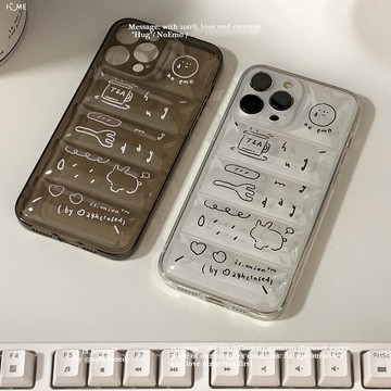 ins流淚笨蛋蘋果14promax手機殼iPhone13全包12氣囊羽絨11硅膠xs