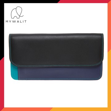 【MYWALIT】俐落翻釦長夾-絢麗黑 1232-4A