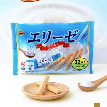 【無國界零食舖】日本 期間限定 鹽牛奶 牛奶 愛麗絲捲 威化餅 捲餅 餅乾 夾心餅乾