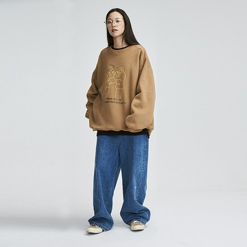 MOKACME 2020FW 秋冬手繪插畫加絨衛衣大學T情侶裝