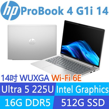 (商)HP ProBook 4 G1i 14 DM7W4PT(U5 225U/16G/512G SSD/W11P/Wi-Fi 6E/14吋)