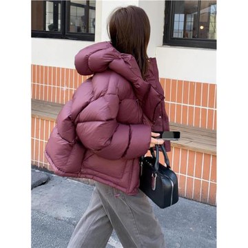 MJAE SRPKY小個子白鴨絨短款羽絨服女冬季加厚設計加厚面包服外套