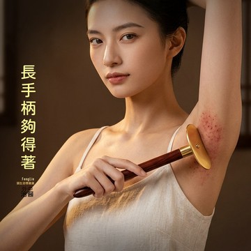 🧘純黃銅太極刮痧板 加長手柄 背部肩頸自己刮不求人 全身通用經絡疏通 紅木手柄 實心黃銅 居家養生刮痧按摩器