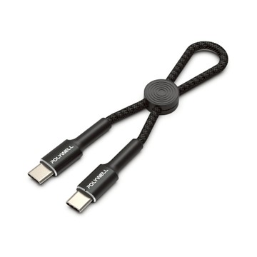 POLYWELL Type-C To Type-C 極短收納PD快充線 12公分 適合行動電源 寶利威爾