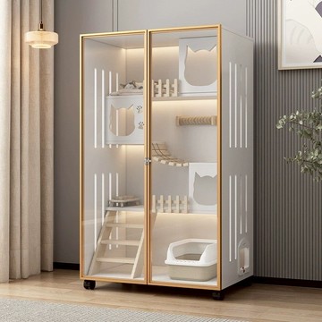 免運/可開票 快速出貨 貓別墅貓籠子家用室內貓窩貓屋超大自由空間貓咪房子實木貓舍貓柜