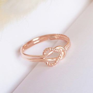 [925純銀]花遊記扭結可調式戒指【SL451】-玫瑰金
