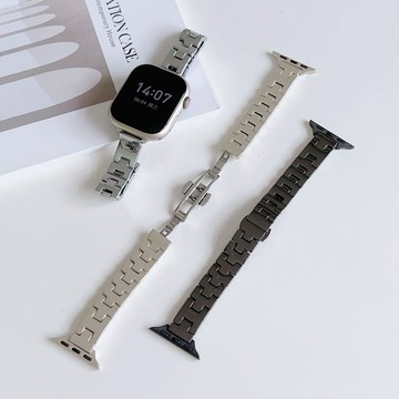 蝴蝶扣 金屬錶帶 適用  適用於 Apple Watch S11 10 9 SE3 44/45/49MM 42/46MM