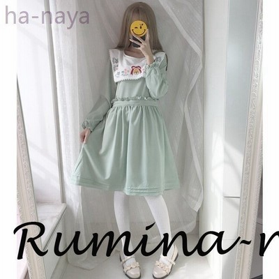 レディースマリンセーラー長袖ワンピース学生服セーラー襟セーラーワンピ学院風シャツワンピ夏ロリータ森ガール海軍風可愛い 通販 Lineポイント最大get Lineショッピング