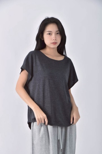 (XL) mollifix圓領灰色短袖上衣