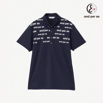 【and per se】男款深藍色輕盈透氣彈性吸濕速乾UV保護POLO衫 DGT206V2