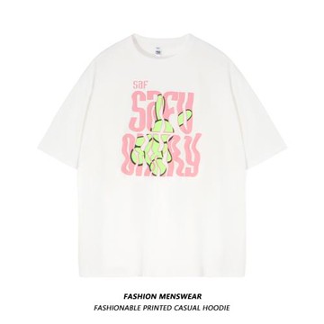 KUBA潮牌美式時尚字母印花2024夏季新款男女寬松oversize休閑T恤