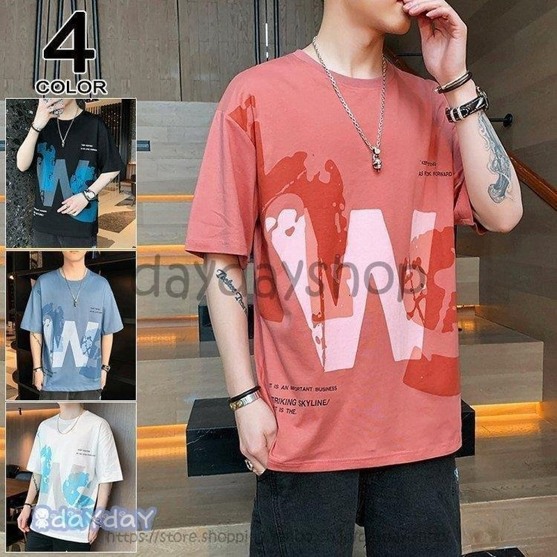 Tシャツ メンズ 五分袖tシャツ 半袖tシャツ 英文字 アメカジ 大きいサイズ 春 夏 通販 Lineポイント最大get Lineショッピング