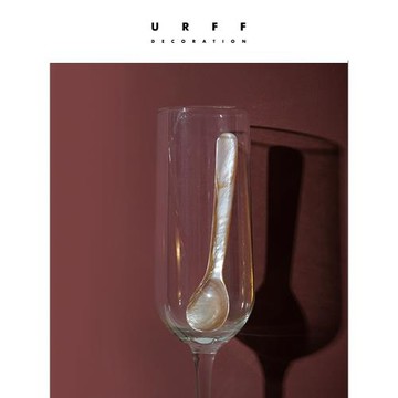 URFF DECO 天然珍珠貝母貝殼純手工勺子茶匙面膜勺咖啡勺嬰兒勺
