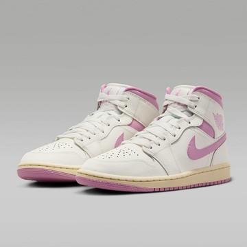 【NIKE】WMNS AIR JORDAN 1 MID 女 籃球鞋 白粉色-BQ6472162