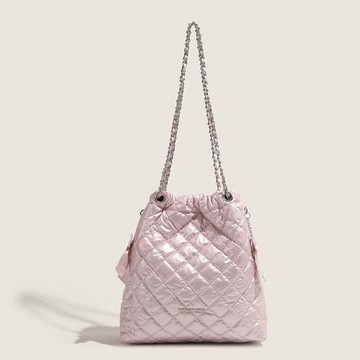 小香風水桶包 肩背包 小香風包包 腋下包 菱格包 皮革鏈條包 黑色包包 百搭水桶包 閨蜜禮物 姊妹禮物 女生禮物 676