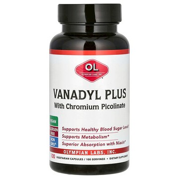 Olympian Labs, 含吡啶甲酸鉻的 Vanadyl Plus，100 粒素食膠囊