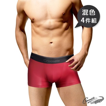 Crocodile鱷魚石墨烯抑菌平口褲_混色4件組
