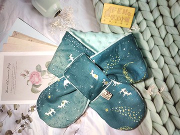 日本限量布綠底沙漠駱駝手作圍脖-不分年齡圍脖-圍巾-脖圍-圍脖