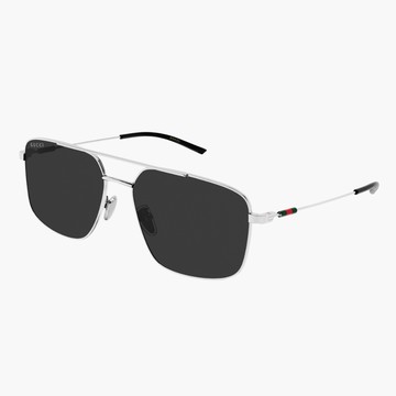 【GUCCI 古馳】雙槓金屬太陽眼鏡(GG2096SA-001)