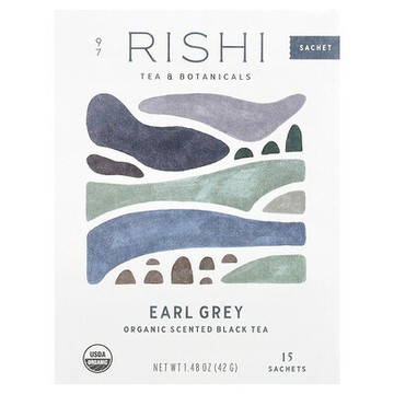 Rishi Tea, 有機風味紅茶，格雷伯爵茶，15 袋，1.48 盎司（42 克）