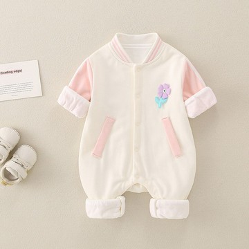 新生嬰兒女寶寶春秋款外出連體哈衣超萌韓版可愛小花連體爬爬服鑫弘-萌寶童裝可開發票