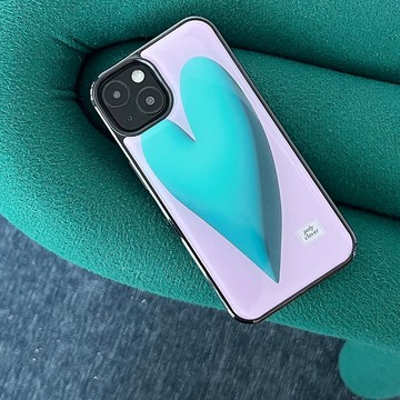 心型滴膠手機殼（3D 薄荷綠）