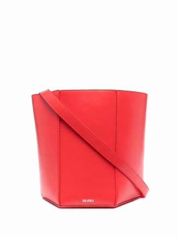 The Attico - geometric leather shoulder bag - women - Calf Leather/Cotton/Polyester/Polyurethane - One Size - Red
