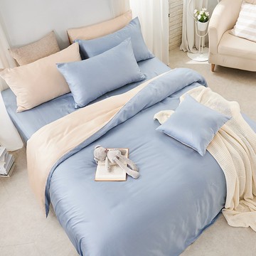 【DUYAN 竹漾】60支萊賽爾天絲單人二件組＋雙人鋪棉兩用被 /  蔚藍空鏡 台灣製