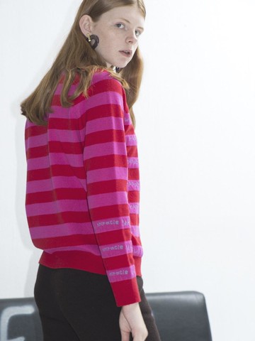 M8FT03A Stripe Pullover Knitwear-Red
