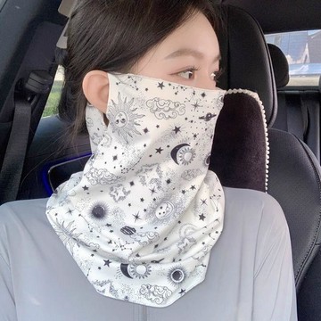 冰絲防曬面罩 全臉遮陽 透氣騎車 開車防紫外線 男女脖套 騎車面紗 防曬配件