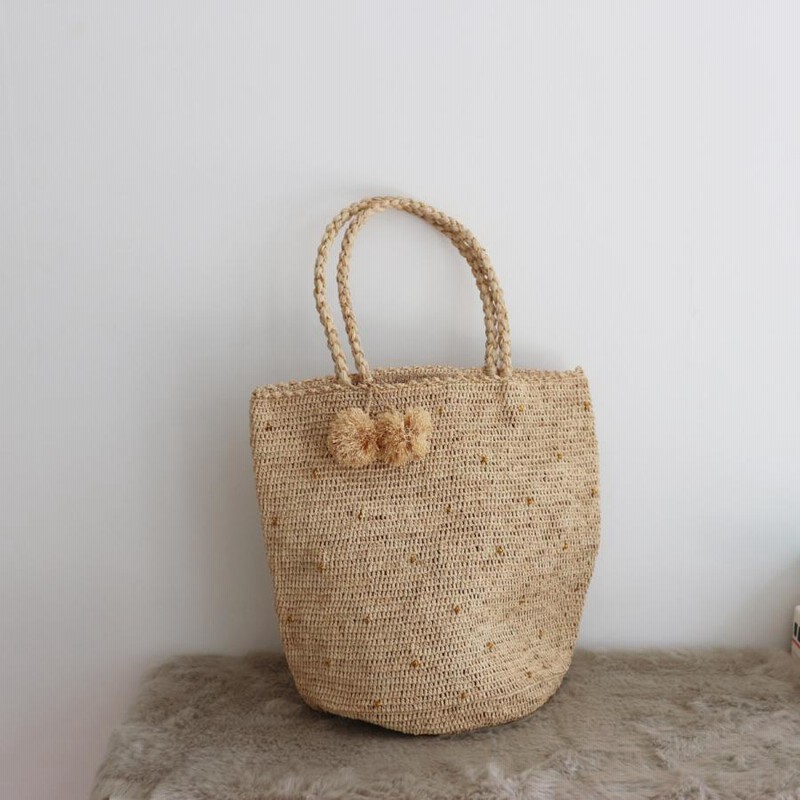 フランス ObiObi paris ラフィアバッグ L ナチュラル ゴールド