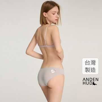 【Anden Hud】Balletcore ．花邊低腰三角內褲(清透紫-愛心Baby) 純棉台灣製
