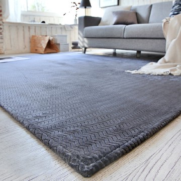 Initium V字編織地毯 100%聚酯纖維 韓國產  200 x 250cm  灰色