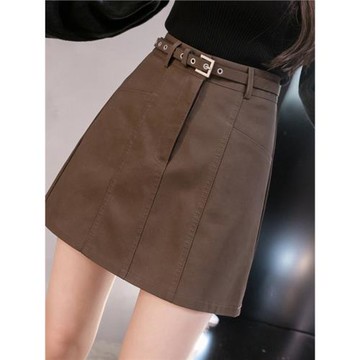 皮裙半身裙女秋款2025歐貨a字高腰顯瘦時尚百搭復古包臀氣質短裙