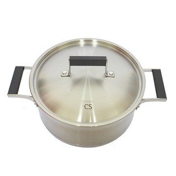 百年德國工藝 CS KOCHSYSTEME 304不鏽鋼湯鍋 24cm附蓋