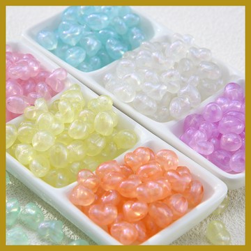 （10個/包）新款亞克力細閃星空愛心珠子 diy材料 手鏈項鏈飾品配件 串珠 串珠材料 串珠材料包 珠珠材料 手串材料