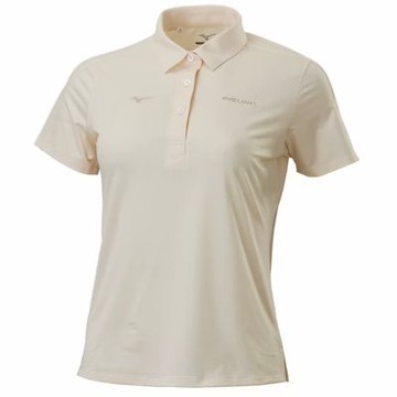 MIZUNO 美津濃 短袖上衣 女 POLO衫 吸濕排汗 抗紫外線 奶霜白 32TAC21603
