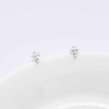 【24H快速出貨】星光 十字架 s925 純銀 鑽石耳環 耳夾