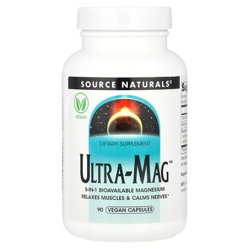 Source Naturals, Ultra-Mag™，90 粒全素膠囊