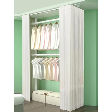 頂天立地置衣架加粗加厚衣帽間架子組裝置物柜簡易落地臥室掛衣桿