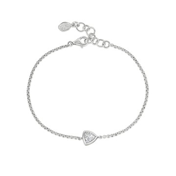 White Topaz Trillion Chain Bracelet