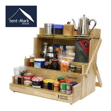 【日本tent-Mark DESIGNS x 長野修平】行動置物箱 TM-1837 木製調味料收納箱 階梯式收納盒 露營美學