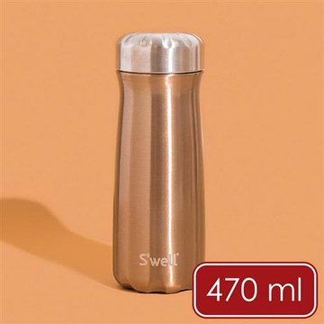 《Swell》Traveler不鏽鋼保溫瓶(香檳金470ml) | swell 保溫杯 保冷保冰杯 水壺 環保杯 便攜杯 咖啡杯 隨行杯