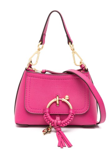 See by Chloé - Joan mini crossbody bag - women - Calf Leather/Cotton - One Size - Pink