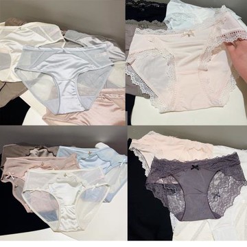 5條99。絕美珠光~冰絲柔軟性感透視低腰彈力包臀抗菌舒適內褲女士