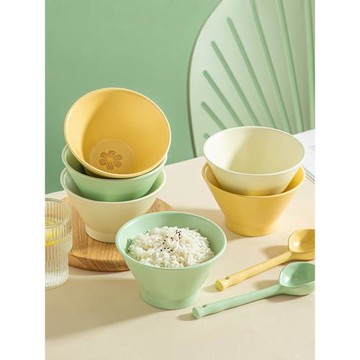 3/6個套裝碗家用飯碗5英寸斗笠吃米飯碗好看的陶瓷餐具家庭小面碗