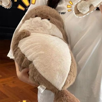 毛絨玩具 公仔✨可愛海豹毛絨玩具公仔軟萌玩偶床上海獺娃娃安撫睡覺創意生日禮物