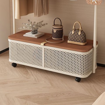 衣帽架簡易奶油臥室落地衣架家用掛衣架臟衣簍收納簡約移動衣服架 y8068