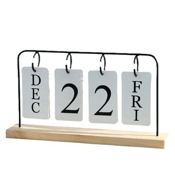北歐風簡約木質翻頁日曆 裝飾美家  29 x 5 x 16cm