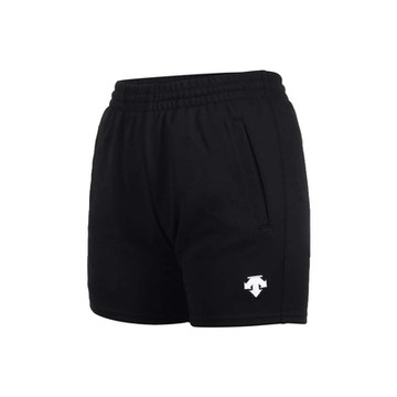 DESCENTE 女運動短褲-三分褲 排球 針織 慢跑 訓練 迪桑特 DSP-6093WT-BLK 黑白